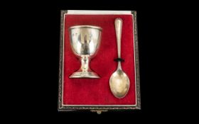 Sterling Silver Child's Egg & Spoon Set in original box.