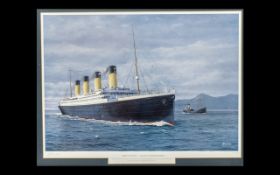 A Pencil Signed Limited Edtion Print by A Bauwens of the Titanic. Pencil signed to margin.