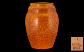 Royal Lancastrian Mottled Orange Ribbed Ovoid Vase of pleasing proportions,