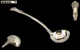 Early Victorian Period Well Cast Superb Quality Silver Ladle of large proportions and wonderful