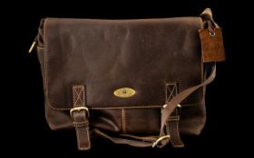 Genuine Leather Lakeland Satchel by Rowallan. Brown leather satchel, as new condition, rrp £160.