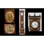 A French Ormolu Mounted and Kingwood Reproduction Grandmother Clock with a white enamel dial,