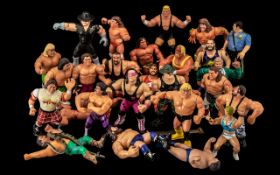 Twenty-nine Various Plastic Wrestler Figures including celebrities eg. Hulk Hogan etc.