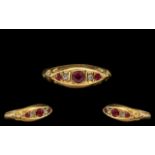 Edwardian Period Attractive & Pleasing 18ct Gold Ruby & Diamond Set Ring.