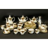 Royal Albert 'Old Country Roses' Collection comprising large tea pot, smaller tea pot, coffee pot,