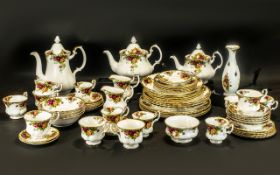 Royal Albert 'Old Country Roses' Collection comprising large tea pot, smaller tea pot, coffee pot,