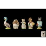 Beswick Beatrix Potter Figures, Five in Total, comprises: 1. Pig-Wig 'Black Pig' issued 1972-1982.