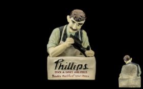 A Phillips Stick a Soles & Heels Cobblers Shop Advertising Display Model - This piece dates back to