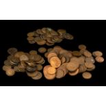 Three Bags of Old British Pennies and Halfpennies;