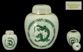 Carlton Ware Green Glazed Lidded Ginger Jar,