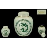 Carlton Ware Green Glazed Lidded Ginger Jar,