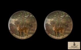 Two Royal Doulton African Series 'Waterbuck' Wall Plates. 10" diameter. In excellent condition.