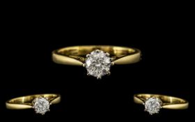 18ct Gold Excellent Quality Single Stone Diamond Ring,