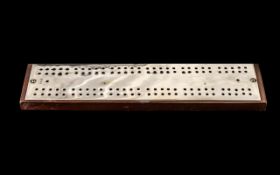 Silver Plated Cribbage Board, of large proportions,