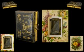Victorian Period Nice Quality Balmoral Photo Album with key wind musical box combination,