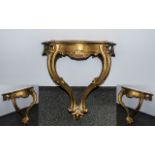 A Modern Wall Mounted Gilt Console Table ideal for hallway.