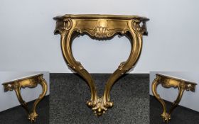 A Modern Wall Mounted Gilt Console Table ideal for hallway.