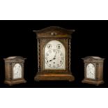 Edwardian Inlaid Mahogany Napoleon Hat Mantel Clock, with white enamel dial,