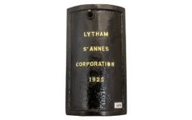 Original Cast Iron Lamp Post Cover: Lytham St Annes Corporation,