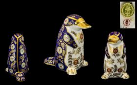 Royal Crown Derby Hand Painted Paperweight 'Platypus', introduced for the Australian Bi-Centenary,