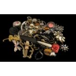 Box of Miscellaneous Costume Jewellery with gents Bulova watch, gents Sekonda watch,