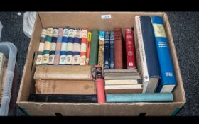 Box of Miscellaneous Books - Book Club Editions, Tales Mysteries, Historical Atlas, Medical Physics,