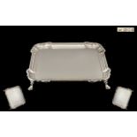 Excellent Quality 1920s Sterling Silver Square Shaped Footed Tray of excellent proportions and