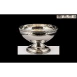 Arts & Crafts Style Mid-20th Century Hand Crafted Superior Quality Sterling Silver Pedestal Bowl