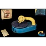 Lumar - Louis Marx & Co Clockwise Wind Up Mechanical Toy Gramophone with original box and