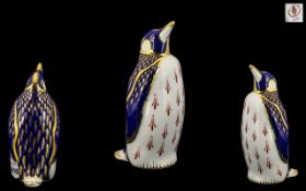 Royal Crown Derby Hand Painted Paperweight 'Penguin', Japan version 'Emperor',