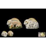 Royal Crown Derby Paperweights, two comprising 1/ Baby Rowsley Rabbit, Exclusive to Sinclairs,