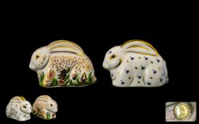 Royal Crown Derby Paperweights, two comprising 1/ Baby Rowsley Rabbit, Exclusive to Sinclairs,