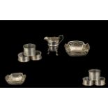 Miscellaneous Lot of Silver Items comprising three silver napkin rings, pair of bon-bon dishes,
