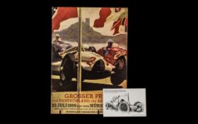 Original 1939 German Grand Prix Nürburgring Motor Race Programme (Beginn 11 Uhr, 23 Juli,