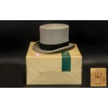 Grey Top Hat: Moss Bros of Covent Garden; in original card box