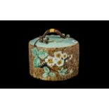 Minton or Wedgwood Majolica Stilton Cheese Cover of large size, decorated with raised fruiting