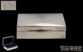 Edwardian Period Sterling Silver Lidded Small Box of Pleasing Proportions. Hallmark Birmingham 1910.