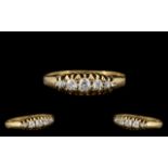 Edwardian Period Attractive 18ct Gold Gypsy Set Five Stone Diamond Ring,