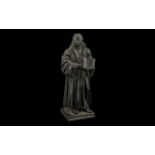 German Antique Bronzed Iron Figure of Luther holding a book,