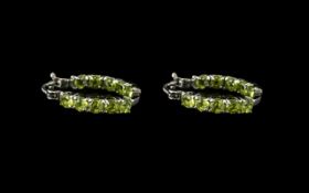 Peridot Small Hoop Earrings,