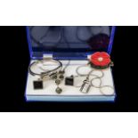 Box of Miscellaneous Costume Jewellery comprising poppy badge, pair of cufflinks,