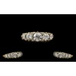 Antique Period Stunning 18ct Gold 5 Stone Diamond Set Ring Gallery setting the five round semi