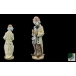 Lladro Handpainted Porcelain Figure ' Sad Sax' Clown, model No. 5471. Issued 1988.