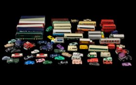 A Collection of Miniature Trains, Buses, Cars & Vans.