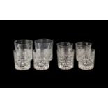 Waterford Crystal Set Of Six Cut Whiskey Tumblers, Etched Mark To Base. Height 3 Inches.