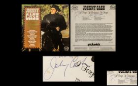 Johnny Cash Interest - A Signed Johnny Cash 'I Forget To Forget' Vinyl. Hand Signed Johnny Cash.