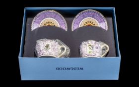 Wedgwood 'A Celebration of the Millennium' Boxed Set of Two Cups & Saucers.