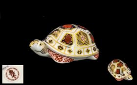 Royal Crown Derby Hand Painted Paperweight 'Turtle', Old Imari pattern no.