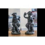 Bromsgrove Guild of Craftsmen Birmingham School of Art Pair of Lead Cherubs emblematic of The Four