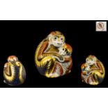 Royal Crown Derby Hand Painted Paperweight 'Monkey and Baby',
